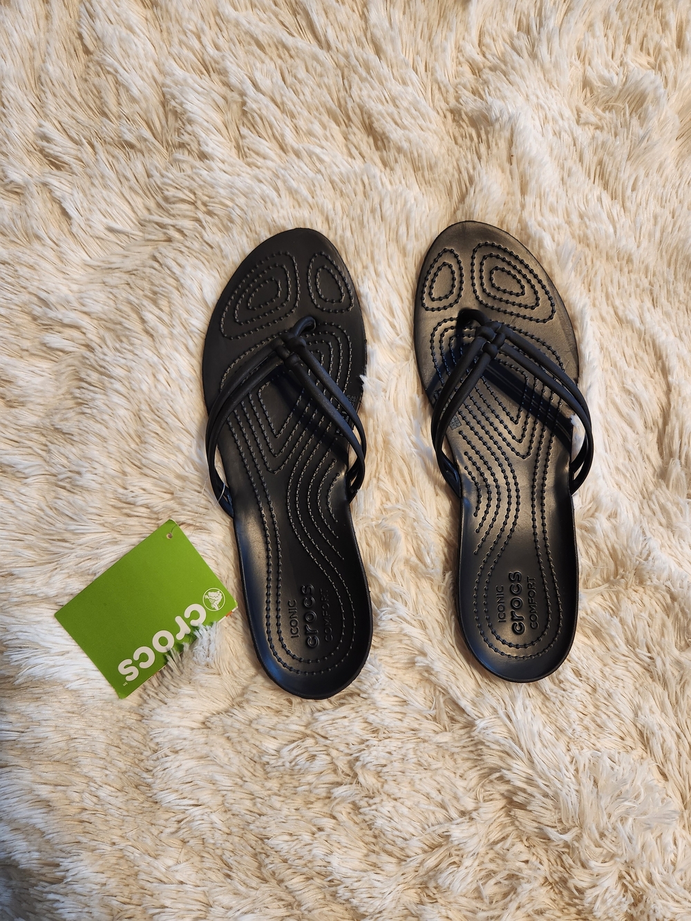 CROCS Women’s Black Strappy Slide Sandals